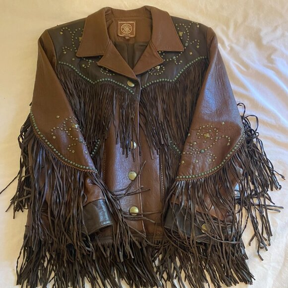 Double D Ranch Leather Fringe Jacket - Picture 1 of 9